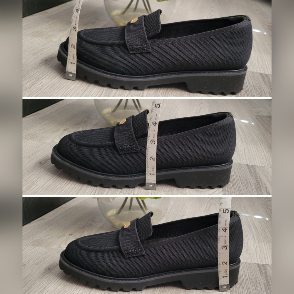 Vivaia Francesca Black Round-Toe Platform Chunky Heel Penny Loafers, US 11 EU 43 - Picture 13 of 16